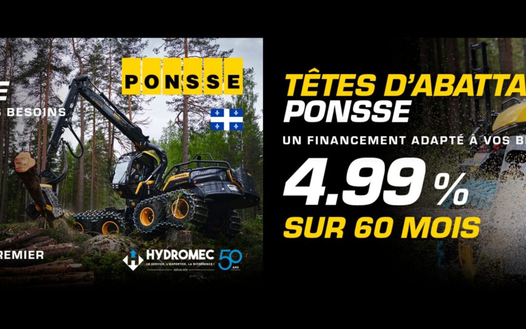 Offre spéciale financement – Équipements PONSSE neufs